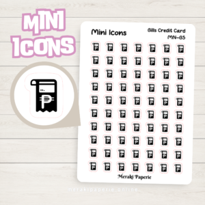 Bills Credit Card Icon Sticker Sheet | Mini Icons Sticker for Journal Planner