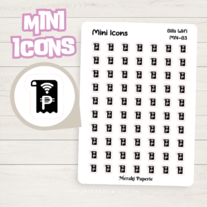 Bills Wifi Icon Sticker Sheet | Mini Icons Sticker for Journal Planner