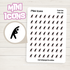 Fitness Exercise Icon Sticker Sheet | Mini Icons Sticker for Journal Planner