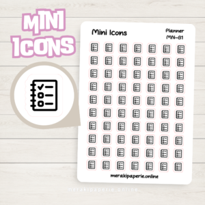 Planner Notebook Icon Sticker Sheet | Mini Icons Sticker for Journal Planner