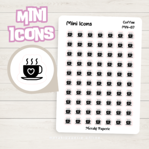 Coffee Cup Icon Sticker Sheet | Mini Icons Sticker for Journal Planner